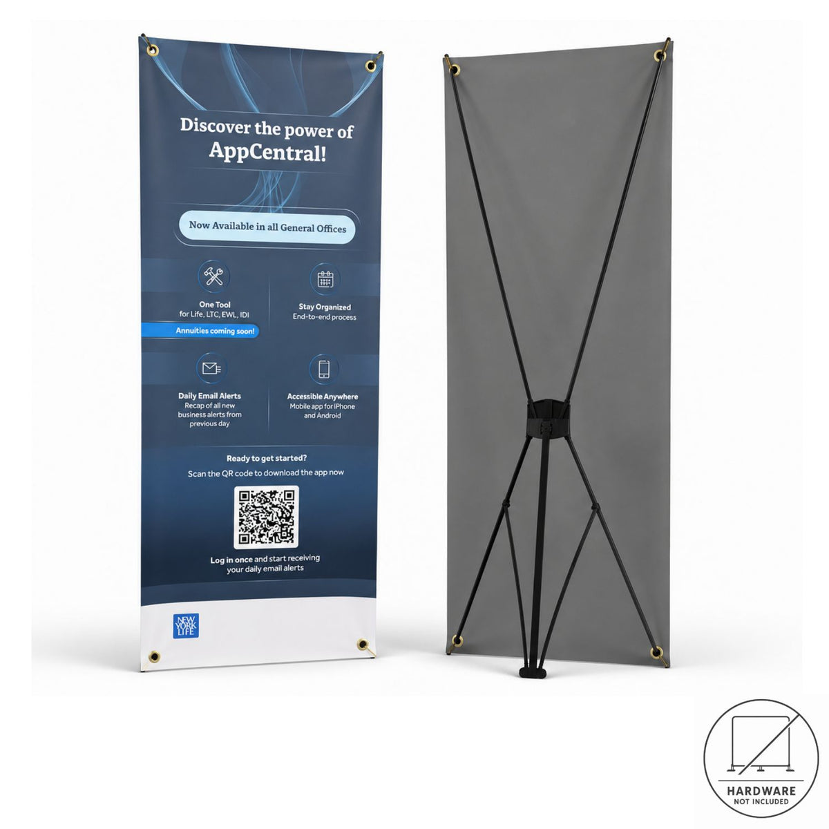 Replacement Graphics only, 23x64, for Tripod Banner DP651, Anti-Reflective, NO SETUP CHARGE