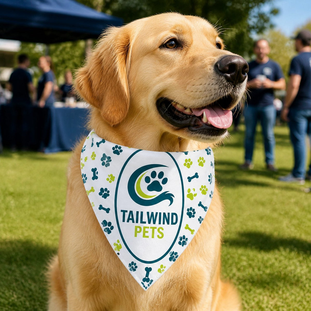 Large Dog Bandana, 32x22x22, Stitched Edges, Sublimated Edge to Edge (Decorated in Canada)