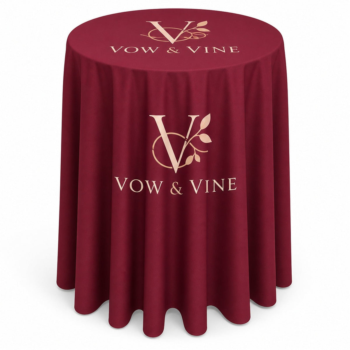 Sublimated Bar-Height Round Drape Table Throw