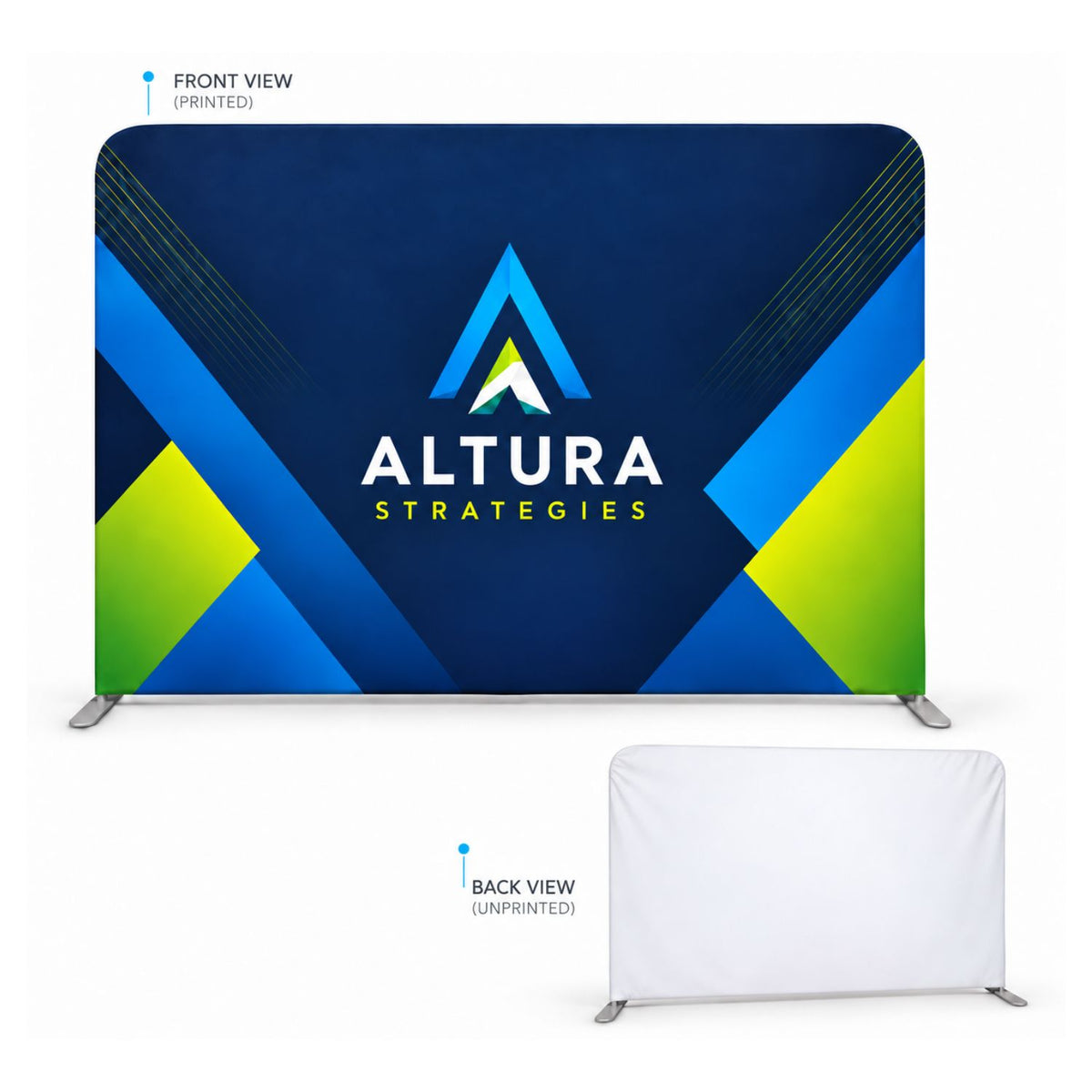 Kit de présentation mural droit EuroFit en tissu tendu, 10'L x 8'H, graphiques recto-verso, SANS FRAIS D'INSTALLATION