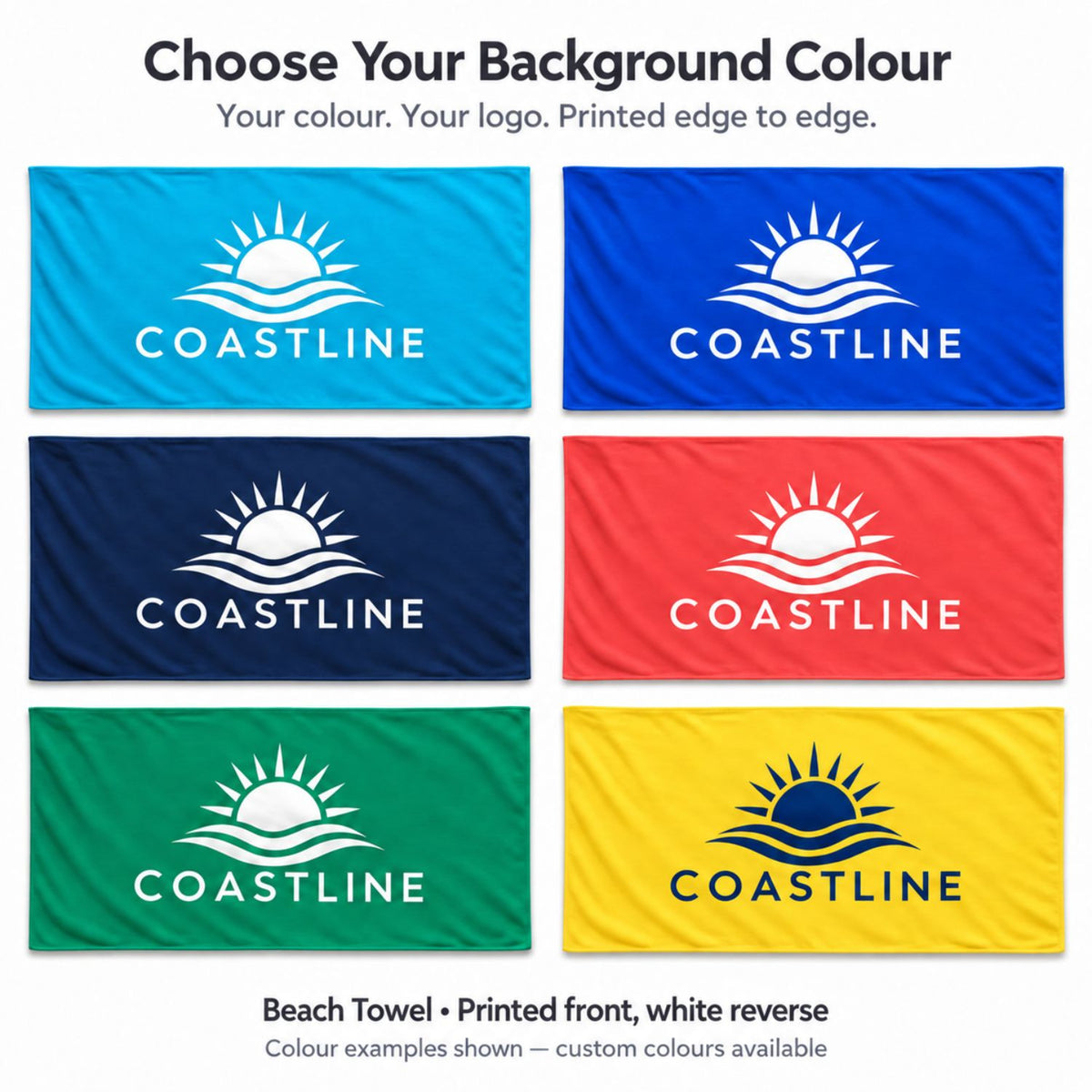 Serviette de plage et de voyage Dri-Lite en microfibre absorbante, 56x112 cm, impression par sublimation sur toute la surface 1 face