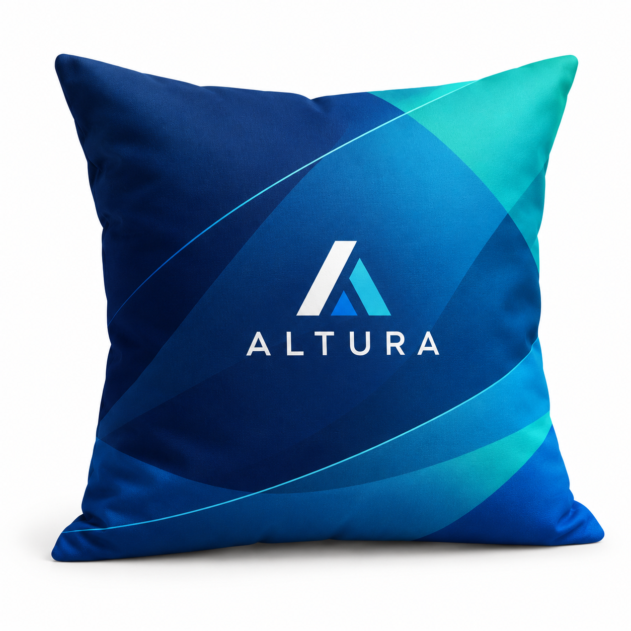 Corporate branded throw cushion